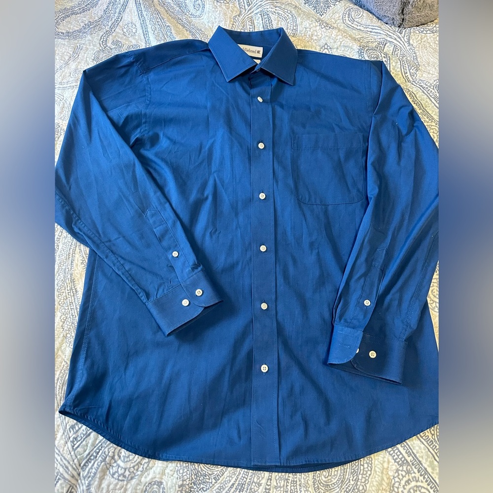 Saddlebred Blue Button Down Dress Shirt